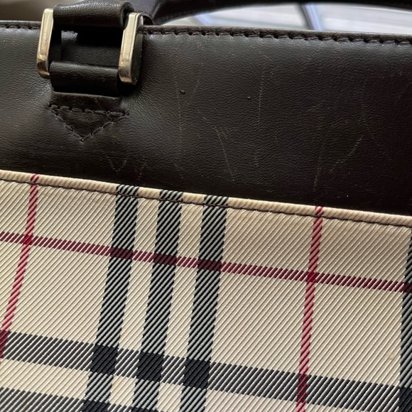 Burberry Nova Check Leather Trim Square Bag - Picture 8 of 16